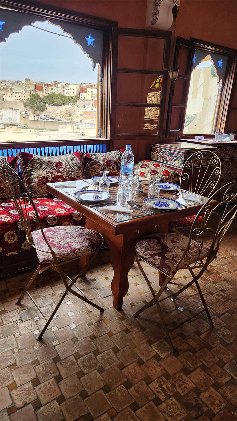 Authentic Moroccan dining experience on the second floor of Benyamna Restaurant