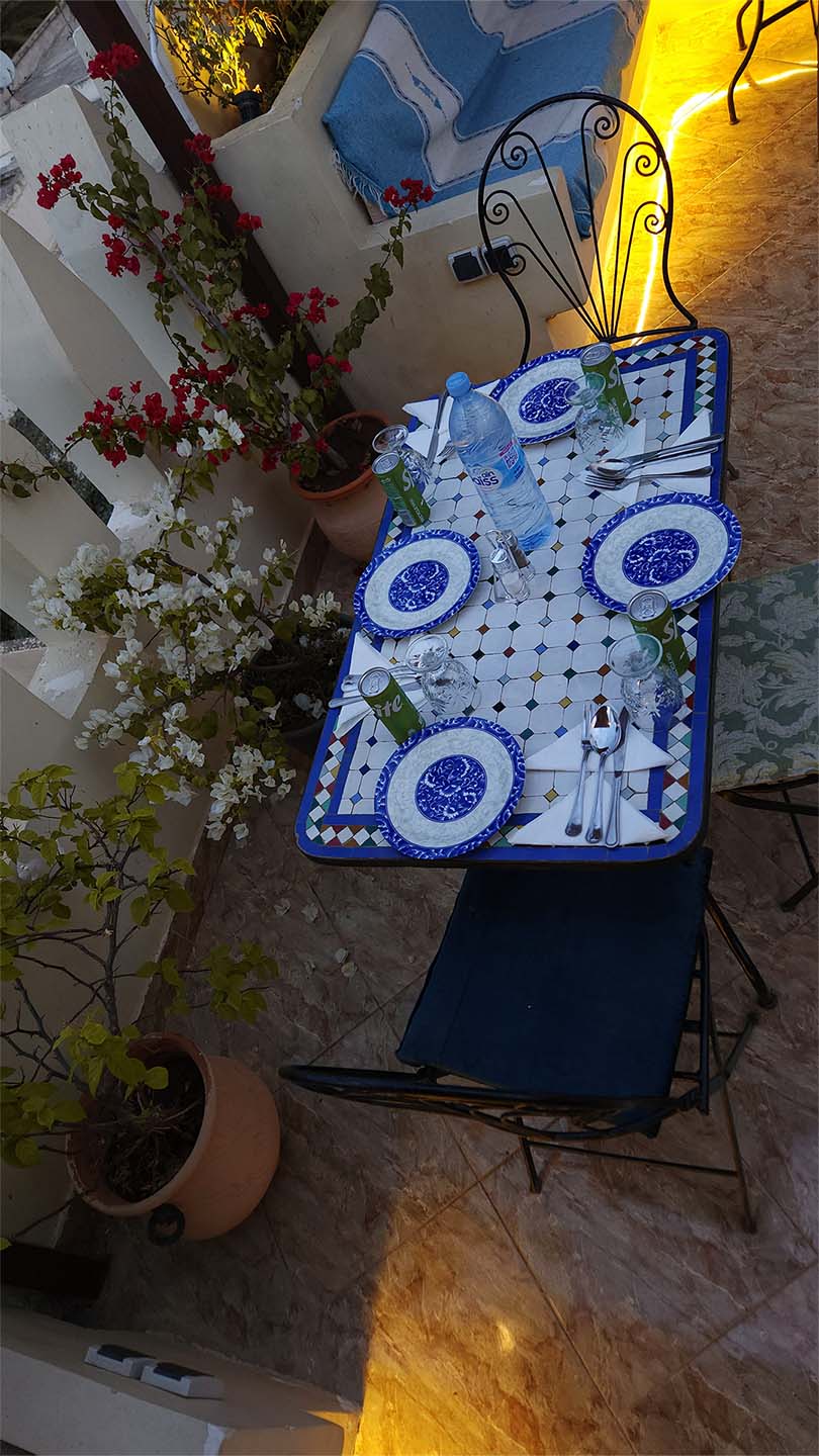 Sunset rooftop view from Benyamna Restaurant Fes